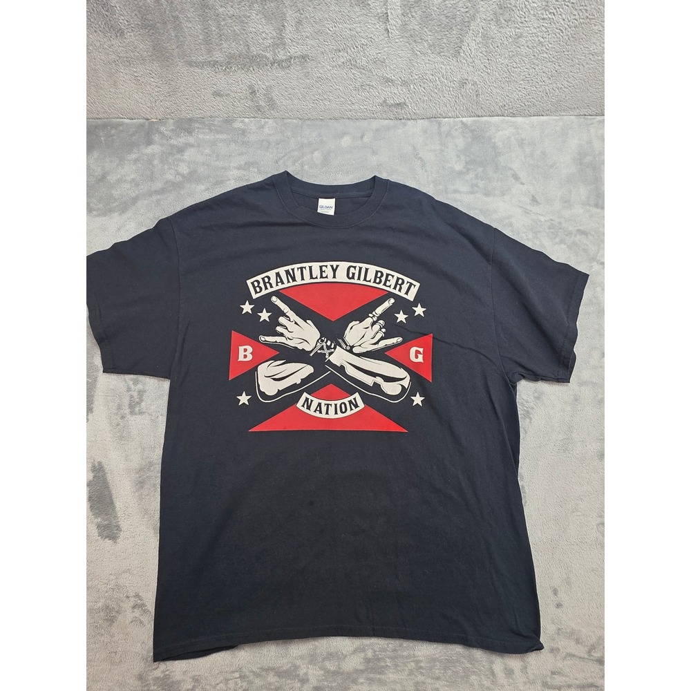 Brantley Gilbert Nation Stone Cold Country Graphic T-Shirt Black XL Gildan